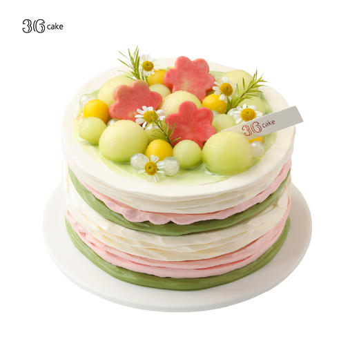 油画玫珑-蜜瓜芭乐树莓蛋糕，可选1/1.5/2.5/3.5/6磅 | 36CAKE 商品图5