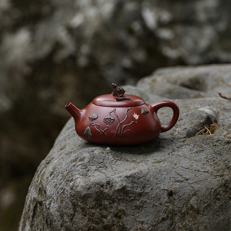 龙德堂陶艺 汤宣武制《荷塘春秋》原矿大红袍 140cc 库存请咨询客服