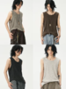共和GongheRepub/GH24057/「朔」斜裁坑条肌理感 花纱无袖透气垂坠坎肩背心 商品缩略图0