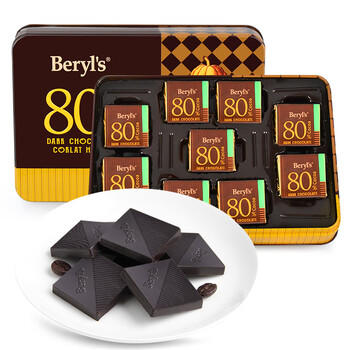 倍乐思（Beryl's）80%可可黑巧克力礼盒 18块108g 运动健身休闲出游零食 生日礼物 /休闲食品 /巧克力 /黑巧克力 商品图7