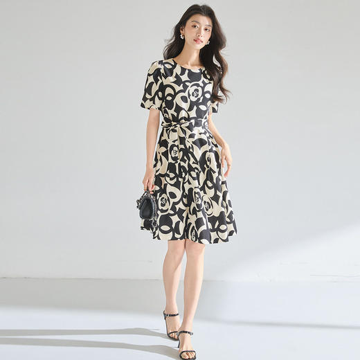 「高货sh」全新升级【铂金会员247/天猫329/差价82】(05839)洛诗琳法式小香风连衣裙2026新款优雅气质收腰显瘦印花裙 商品图0