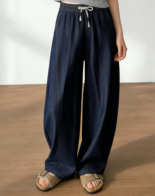 夏天救命⁬天丝满天星亮片弯刀牛仔裤 商品图1