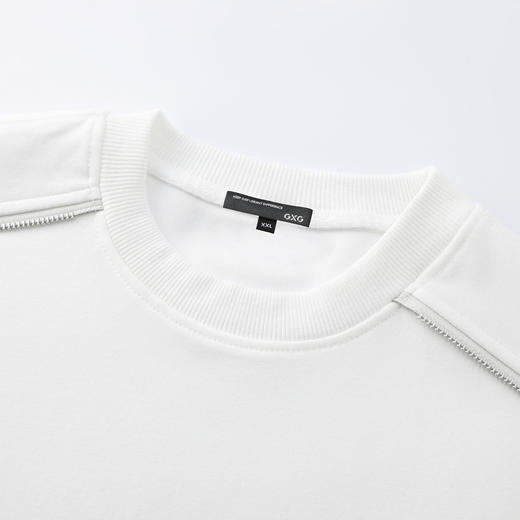 GXG男装26夏季时尚拉链装饰亲肤透气圆领休闲男式短袖T恤K&C 商品图6