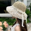 海边帽子女夏季防晒草帽赫本风沙滩度假蕾丝遮阳太阳帽透气渔夫帽 商品缩略图2