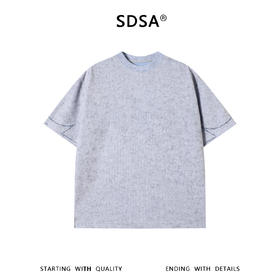 SDSA男装2026新款高贵轻奢美式简约明线圆领短袖T恤百搭时尚上衣