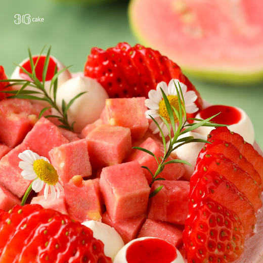 春见芭乐-芭乐莓莓布丁蛋糕，可选1/1.5/2.5/3.5/6磅 | 36CAKE 商品图3