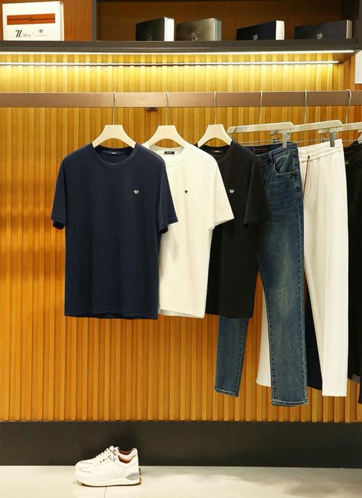 原单高端男女同款新型羽毛蛋白纤维蜜蜂刺绣T恤 商品图9