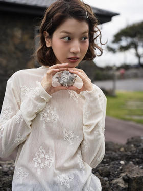 叠穿氛围风知花信刺绣蕾丝打底