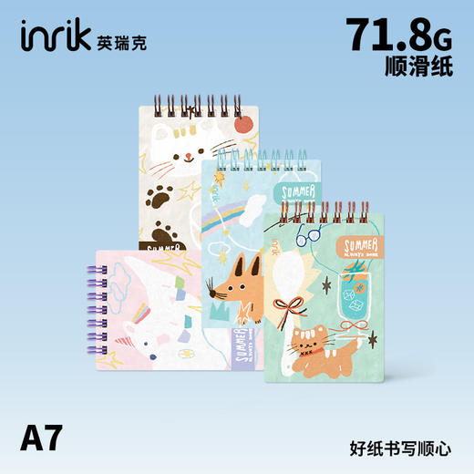 inrik插画系列—A7双线圈本便携随身小本子口袋本 商品图2