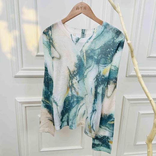 山水水墨~水溶羊毛圆领针织宽松显瘦长袖 商品图4