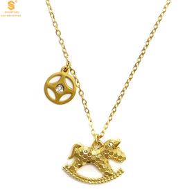 【香港周六福黄金钻石首饰】18K镶南非真钻CNC爆闪碎冰冰马上有钱项链