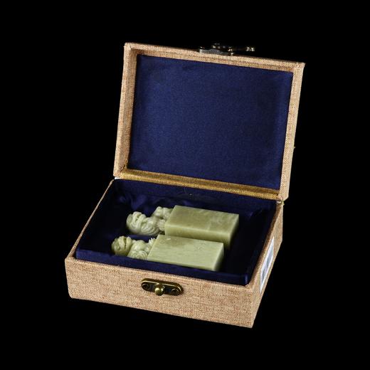 孤品18032青田石情侣对章封门冻石古兽钮 2.5*2.5*7.5cm 商品图5