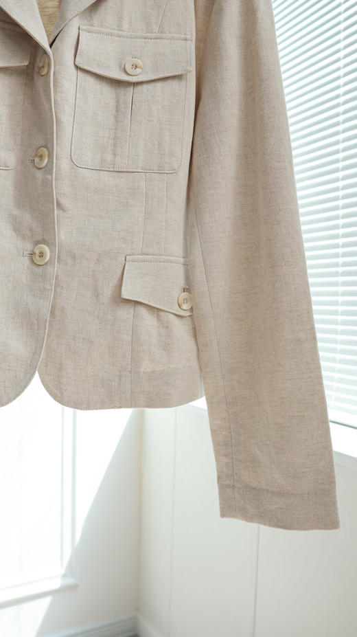 摩西旧约|简约利落收腰亚麻外套 商品图3