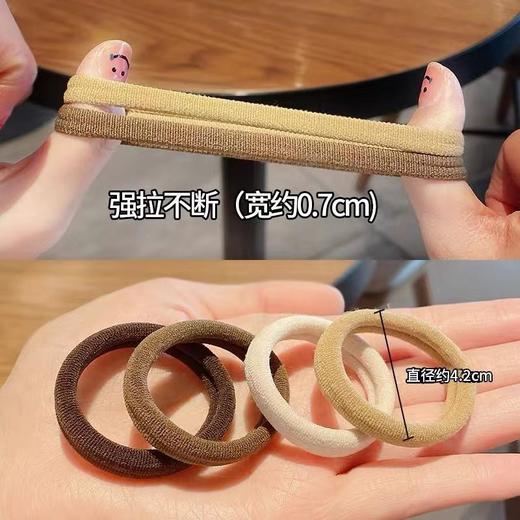【福利❗️9.9/20条🔥马卡龙色系发圈】简约高弹力橡皮筋，扎头发绳女绑高马尾头绳，发圈头饰不伤发耐用皮套L 商品图3