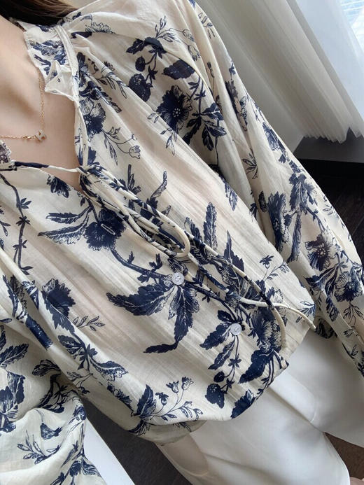 YAW2496水墨花小衫 商品图4