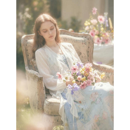 两三事温柔陷阱2026夏季新款休闲度假风荷叶边绑带薄款开衫女宽松 商品图2