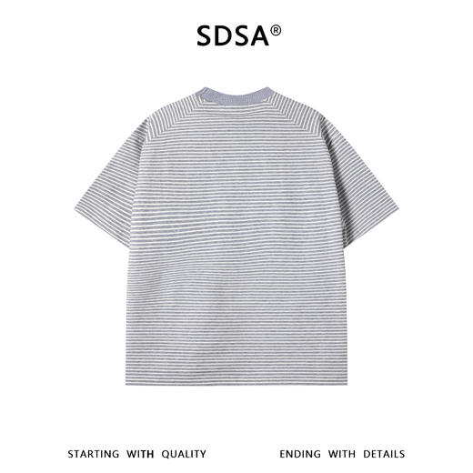 SDSA男装2026新款高贵轻奢潮牌时尚撞色斜纹圆领短袖T恤百搭上衣 商品图1