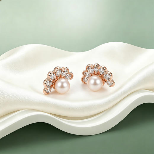 【宏艺珠宝】珠韵扇影·银s925耳饰 商品图5