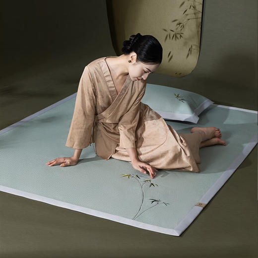 【高端系列 | 绣花软席】丝享河姆渡臻享柔藤绣花软席-翠竹柔软舒适家用凉席 商品图3