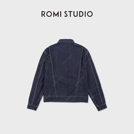 ROMI STUDIO“赤耳牛仔”精梳棉原纱染色工装廓形外套 RWCAW86695 商品图2