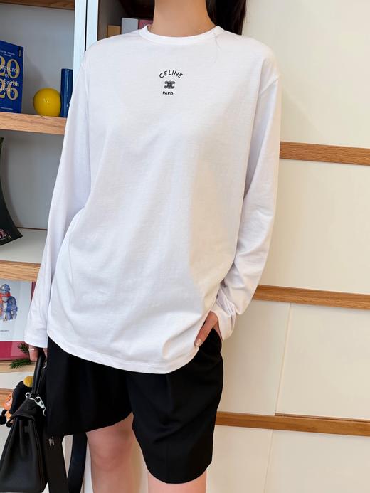 赛琳 2026春夏刚需神款✨ 简约刺绣长袖打底衫（MM） 商品图14