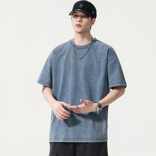 【DYG】大依优型大码男装夏季圆领短袖T恤复古潮牌休闲棉质短袖上衣300斤 商品图3
