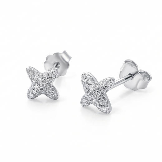 【宏艺珠宝】迷你·桃心蜜语·银s925耳饰 商品图0