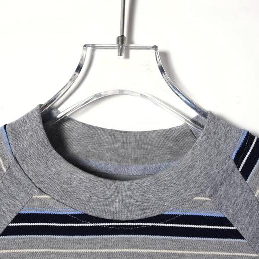 SDSA男装2026新款轻奢韩系撞色条纹刺绣字母圆领短袖T恤百搭上衣 商品图4