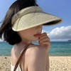 新款发卡大檐防晒草帽夏骑车防紫外线空顶帽太阳帽防晒遮阳帽 商品缩略图2