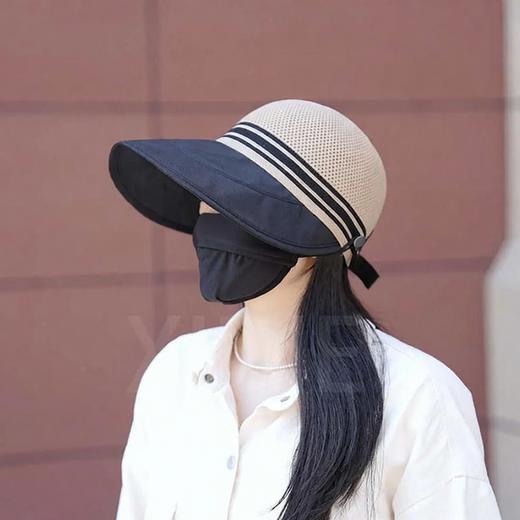 新款加长帽檐网顶鸭舌帽女春夏大头围时尚百搭遮阳户外旅游防晒帽 商品图2