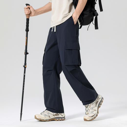 gxgjeans男装26夏款登山户外运动工装裤抽绳系带纯色男士休闲裤宽松阔腿裤K&C 商品图2
