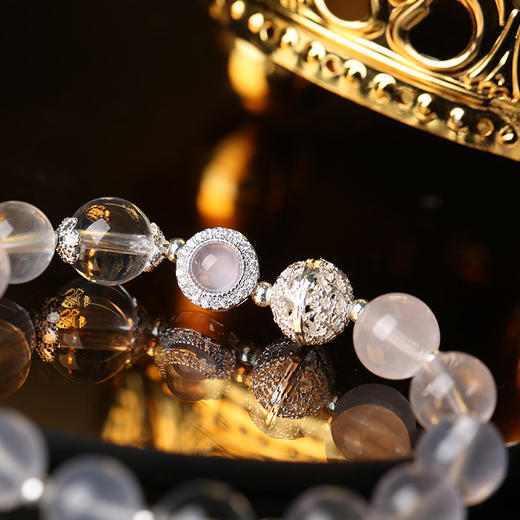 【祈愿吉品】纳福粉晶手链姻缘水晶同手链女款 商品图4