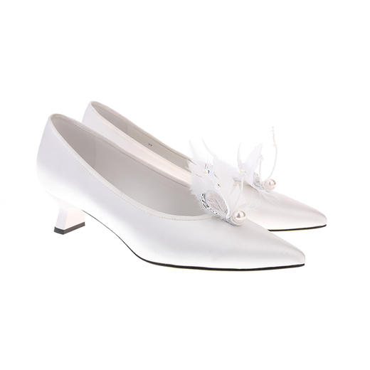 sheme原创设计羽翼鎏光系列刺绣羽毛点缀飘逸优雅女士尖头单鞋可定制 商品图9