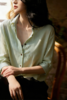 【3-7天发货】松弛感拉满的夏日刚需，烟熏紫&曼波绿天丝亚麻长袖衬衫，显白微宽松版型藏肉，翻领设计修饰脖颈线条，单穿叠穿都高级 商品缩略图5