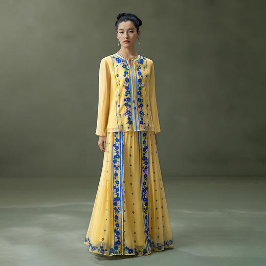 【林栖设计小店】手工钩花|松花黄桑蚕丝印花宽松百搭2026夏新款衬衫上衣 商品图8