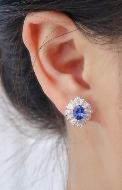 1.63ct蓝宝石耳钉 商品图4