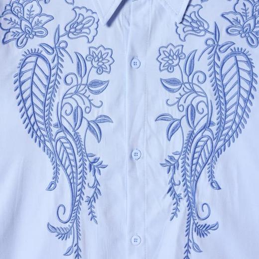 SDSA男装2026新款高贵轻奢简约时尚纯色刺绣放哪里长袖衬衫百搭 商品图2