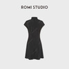 ROMI STUDIO“晚宴”缎面哑光醋酸极简小立领无袖连衣裙RWDSLY2395 商品缩略图1