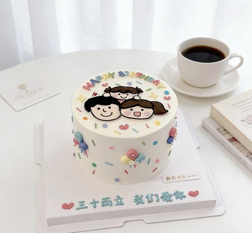 一家三口手绘卡通蛋糕-低糖处理无添加 商品图4