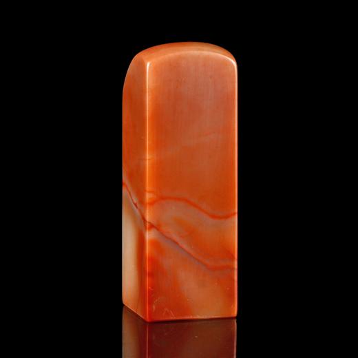 孤品18030老挝石红花冻素章姓名章藏书章书画章2.5*2.5*7.3cm 商品图2