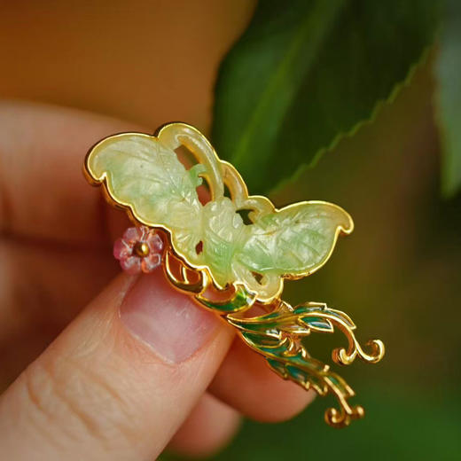 龢盒原创 银镶清老翡翠蝴蝶胸针 商品图2