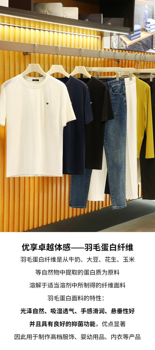 原单高端男女同款新型羽毛蛋白纤维蜜蜂刺绣T恤 商品图11