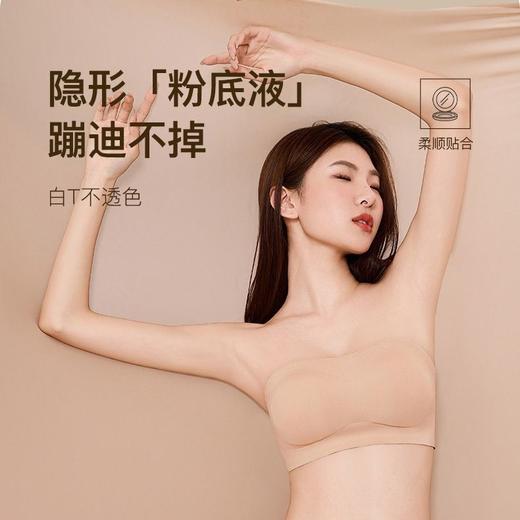 抖音爆款特调隐形无肩带内衣女防滑胶条小胸聚拢无痕美背透气文胸 商品图3