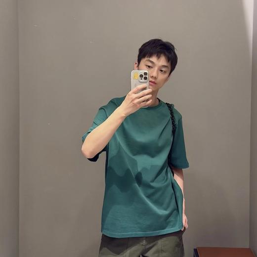 售完无补   重磅  老罗复古绿短袖  做旧水洗面料柔软！  男女同款  宽松版型 商品图1