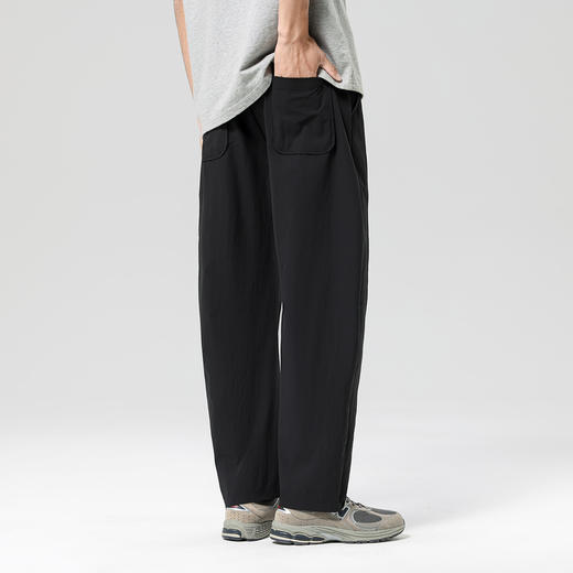 gxgjeans男装【轻薄透气】弯刀裤26夏款松紧腰宽松阔腿裤百搭男士休闲裤K&C 商品图3