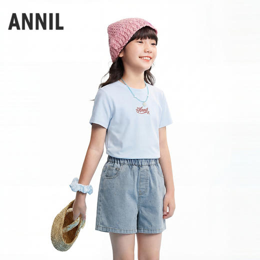 女童全腰牛仔短裤夏季新款安奈儿童装EG626831 商品图2