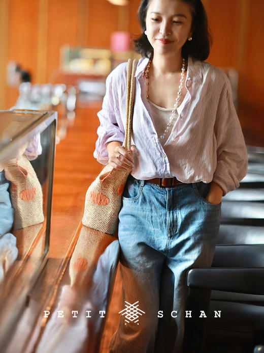 Petit Schan小闪 CLO#1092 Sinbad: The Sequel 辛巴达航海记续集 一千零一夜系列色织纯亚麻度假感细条纹长袖衬衫 商品图5