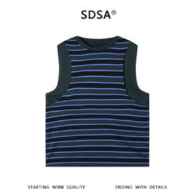 SDSA男装2026新款高贵轻奢撞色条纹拼色包边无袖背心百搭时尚