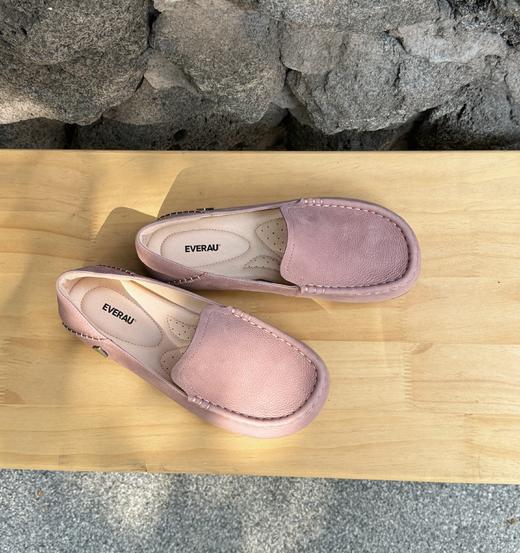 【澳洲品牌】EVERAU春夏女鞋真皮豆豆鞋女韩版一脚蹬平底乐福鞋休闲单鞋EA7101 商品图6
