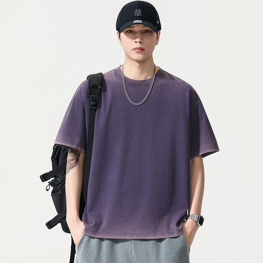 【DYG】【纯棉】大依优型大码男装夏季圆领短袖T恤美式潮流休闲短袖上衣 商品图2